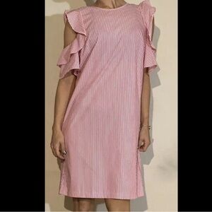 J. McLaughlin Red Striped Mini Dress Size Medium
